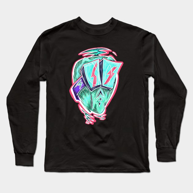 Alien Summer v1 Long Sleeve T-Shirt by Popunk Pizza